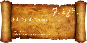 Fáy Ágnes névjegykártya