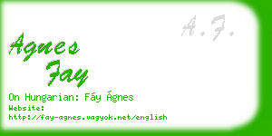 agnes fay business card